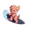 A surfer dog who loves riding waves at the beach, AI Generated, Sticker ver.8