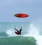 Surfer Falling down from the surfboard