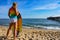 Surfer Girl at Balboa Pier Beach