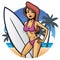 surfer girl on the beach