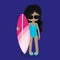 Surfer Girl Mulatto Dark Board 06