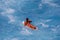 Surfer girl paddling to catch a wave