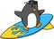 Surfer Penguin Vector