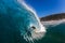 Surfer Riding Hollow Wave Water