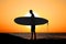 Surfer at sundown