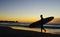 Surfer at Sunset, La Jolla shores