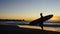 Surfer at Sunset, La Jolla shores