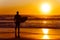 Surfer watching the waves