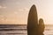 Surfers on the beach, surfing themed photograph