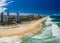 Surfers Paradise beach from aerial drone perspective, Gold Coast, Queensland, Australia