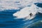 surfers riding big waves in Bondi Beach in Sydney during the Australian winter