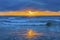 Surfers Sunset La Jolla Shores Beach San Diego California