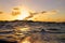 A Surfers view of a Beautiful Sunset on the Ocean