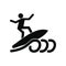 Surfing black simple icon