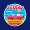 Surfing - California dreams - vector illustration concept in vintage graphic