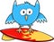 Surfing Cute Owl Bird Vector