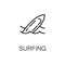 Surfing flat icon or logo for web design.