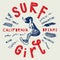 Surfing girl t-shirt print