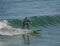 Surfing on the Pacific Ocean at Pismo State Beach in San Luis obispo County, California