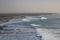 Surfing in strong waves on the surfing beach in El Cotillo Fuerteventura Las Palmas Canary Islands Spain