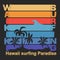 Surfing t-shirt graphic design. Waikiki Beach