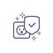 surge protection line icon with a shield