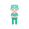 Surgeon, Cute character professional people in flat design