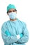 Surgeon doctor posing standing with folded arms