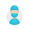 Surgeon doctor wears surgical dress plain no face avatar icon illustration