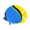 Surgeon fish icon, cartoon style