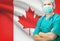 Surgeon with national flag on background series - Canada