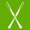 Surgeon scalpels icon green