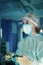 Surgeon woman doing laparoscopic operation
