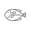 Surgeonfish icon, set of ocean life, line design vector