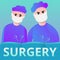 Surgeons operating concept banner, cartoon style