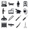 Surgeons operating tool icons set, simple style