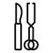 Surgery equipment icon outline . Slim beauty