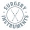 Surgery instrument logo, gray monochrome style