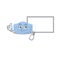 Surgical mask cartoon design with Thumbs up finger bring a white board