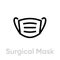 Surgical Mask icon. Editable line vector.