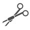 Surgical scissors solid icon, Medicine concept, surgeon equipment sign on white background, medical clamp or scissors