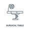 Surgical Table line icon. Element sign from transplantation collection. Flat Surgical Table outline icon sign for web