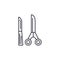 Surgical tools linear icon concept. Surgical tools line vector sign, symbol, illustration.