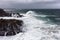 Surging billows at rocky coast Australian landscape