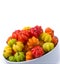 Surinam cherries or pitanga fruit, also known as brazilian cherry, cayenne cherry