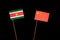 Suriname flag with Chinese flag on black