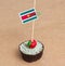 Suriname flag on cupcake