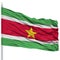 Suriname Flag on Flagpole