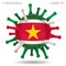 Suriname flag in virus shape