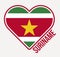 Suriname heart flag badge.